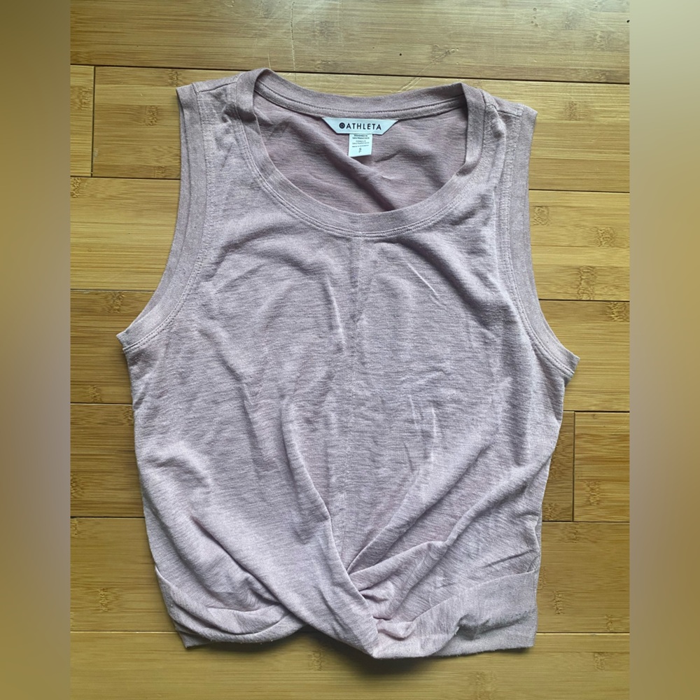 Athleta breezy pink crop tank